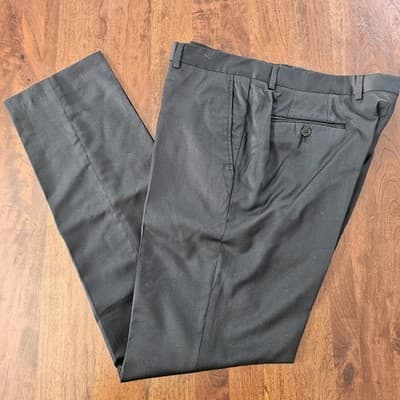 Armani Exchange Men's Long Slacks Black Pants 34W Wool Inseam 32