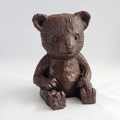 Vintage Red Mill Manufacturing Pecan Shell Resin Sitting Brown Bear Figurine