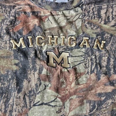 Camo M Michigan Long Sleeve Mens T Shirt 2XL Boggy Creek Camouflage Cotton