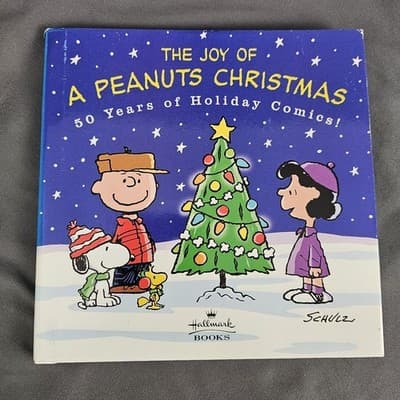 Joy of a Peanuts Christmas Hardcover Book Hallmark Charlie Brown Snoopy VTG 2000
