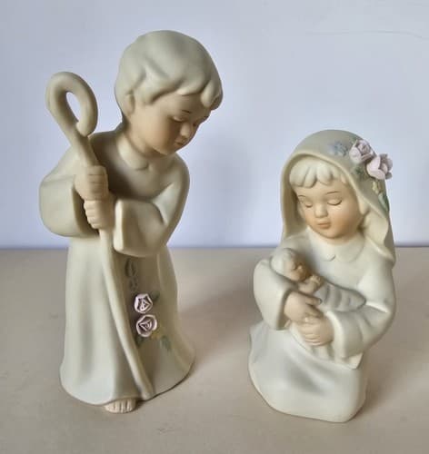1992 Homeco Mary & Joseph with Baby Jesus Signed Mizuno Excellent