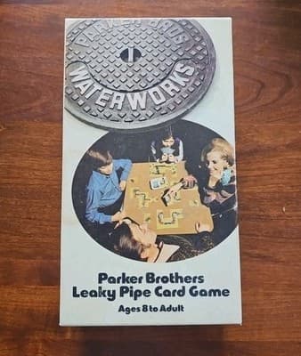 Vintage Parker Brothers WaterWorks Card Game Leaky Pipe Board Game 1972