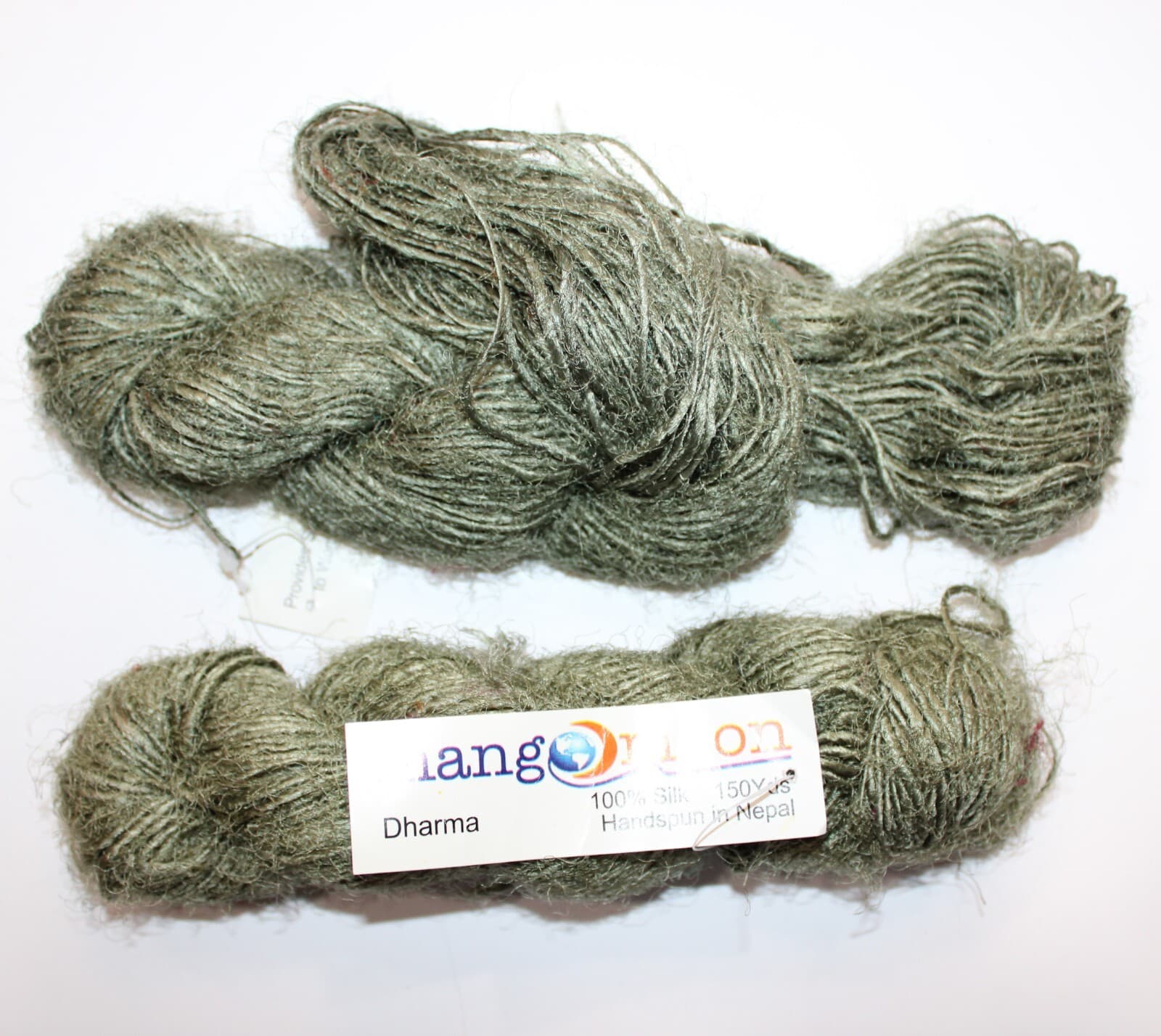 Mango Moon Yarn Dharma 100% Silk Hand Spun Col 9414 Thyme 150yd Price per each