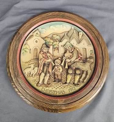 1972-ANRI Vintage Collector Plate 'Christmas In Ablerobello’ No. 5144/Wood