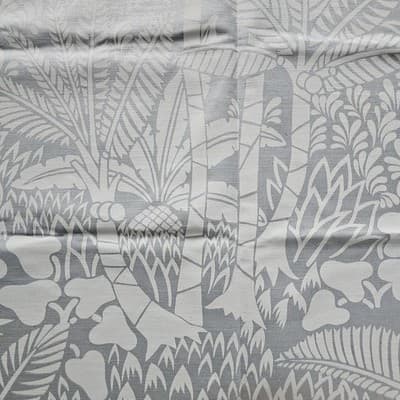 Vintage Tropical Palms Silver and White Fabric 54" x 35" Canvas