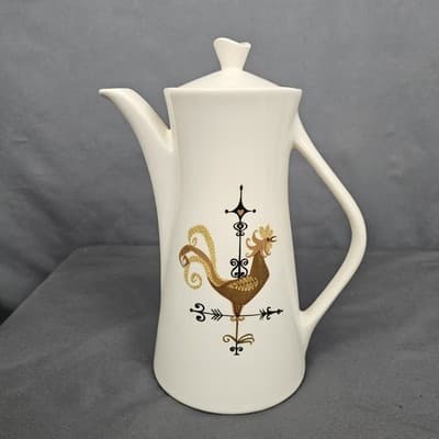 Weather Vane Edwin Knowles Rooster Tea Pot w Lid MCM