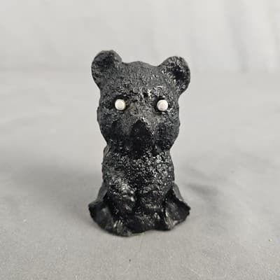 VTG Handcrafted Made From Coal Hand Carved Black Bear 3“ X 2”