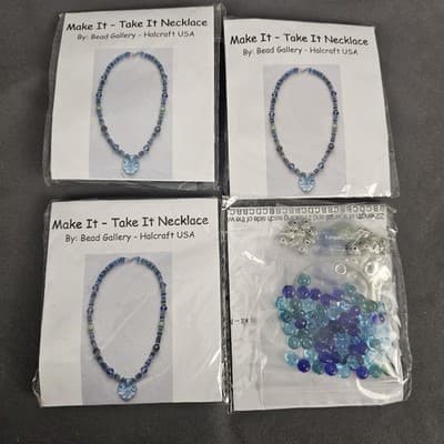 Necklace Craft Kit Bead Gallery Halcraft USA Set of 4 "Make It - Take It"