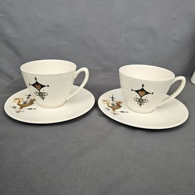 Weather Vane Edwin Knowles Rooster Tea Cup w Saucer Set of 2 MCM