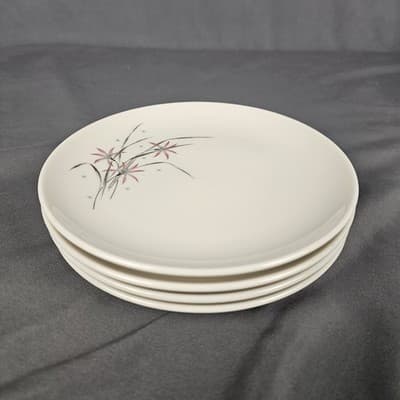Carefree True China 6.25" Plates Flame Lily Syracuse Set of 4 USA Desert Bread