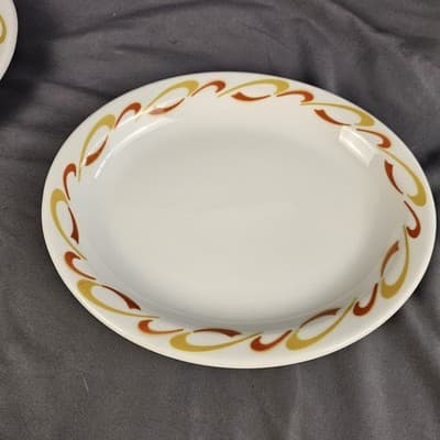 Jackson China - Brown Yellow Swirl - 8.5" Oval Serving Bowl USA Restaurant Ware
