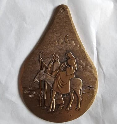 Wendell August Forge Ornament 1997 Escape into Egypt Solid Bronze 4th Ed w box