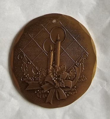 Wendell August Forge Ornament 1992 Candles Christmas Solid Bronze