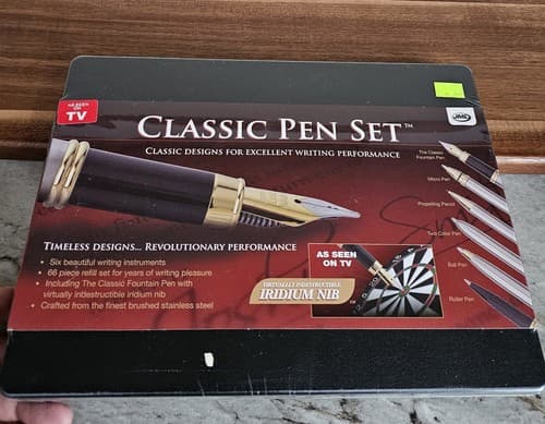 JML Classic Pen Set As Seen On TV 6 Pens 66 Piece Refill Case NOS Sealed