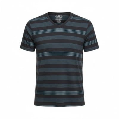 American Rag Mens T-Shirt Polo XXL Black Blue Striped Casual