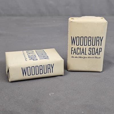 Vintage Woodbury Facial Soap Bar New Old Stock 1940s Prop Lot of 2