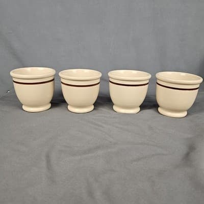 Sterling China Desert Tan Custard Sherbert Cups Restaurant Ware Set of 4 USA