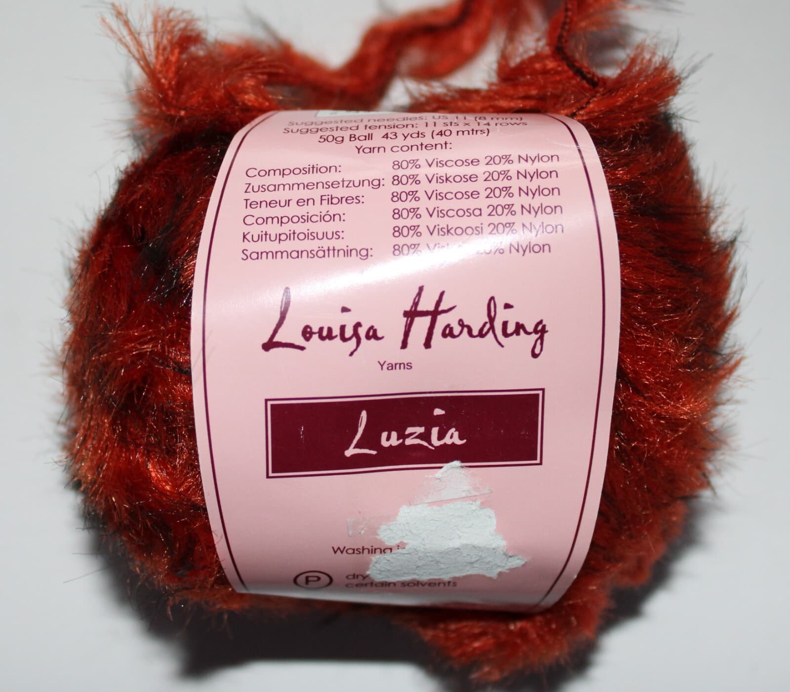 SALE Louisa Harding Luzia Yarn Col 3 Orange Rayon Nylon 50gr 43yd