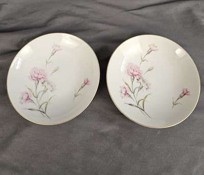 Royal Court CARNATION 5.5" Fruit Dessert Bowls Vintage Set of 2 MCM