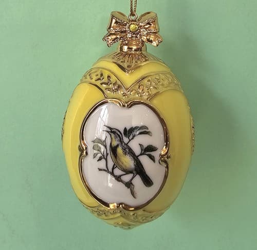 Danbury Mint Meadowlark Christmas Ornament Birds of Splendor Egg 3.5"