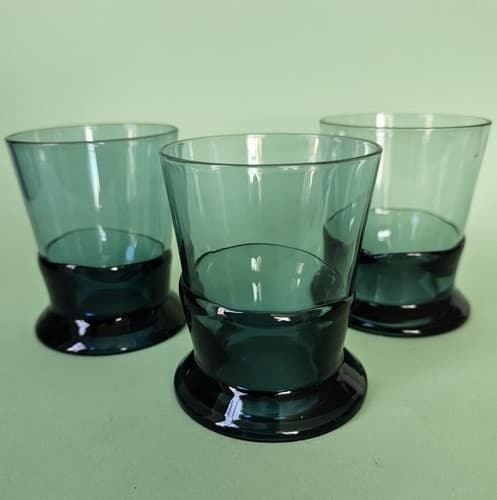 3 Cobalt Blue Drinking Glasses Tumblers Cocktail Juice Ikea 3.5" Tall x 2.75"