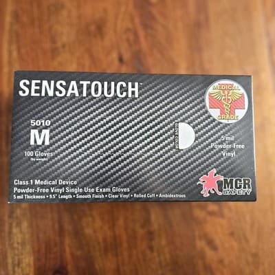 MCR Sensatouch 5010M 5ml Single Use Powder free Vinyl Gloves 1 box Free Shipping