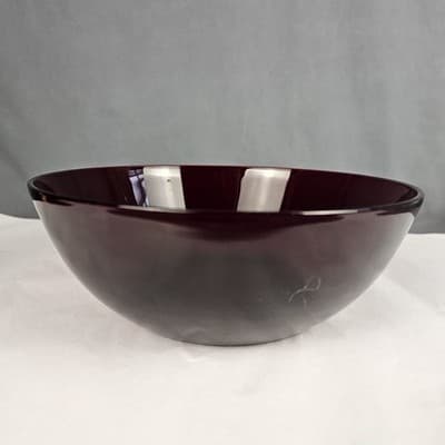 Vintage Anchor Hocking Royal Ruby Red 8.5” Round Glass Serving Bowl 3” Tall