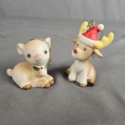 Homce Christmas Deer Ornaments Cute Buck & Doe Reindeer