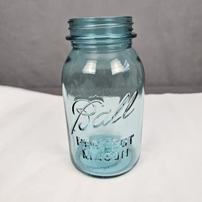 Ball Perfect Mason "LUCKY" NO. 13 Blue Quart Canning Jar