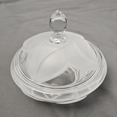 Vintage Cristal D'Arques *Clear & Frosted* Leaded Crystal Candy Dish With Lid