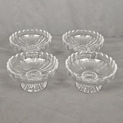 Odyssey by Mikasa Clear Panel Ribbed Design Set of 4 Dessert Bowls