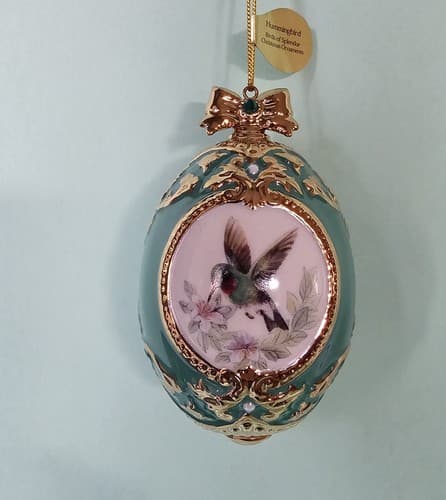 Danbury Mint Hummingbird Christmas Ornament Birds of Splendor Egg 3.5"