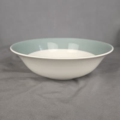 Vintage MCM Restaurant Ware Aqua Band Pasta Bowl Homer Laughlin Style Unmarked