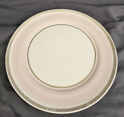 American Limoges China Lyceum PINK Dinner Plate 10” w 22K Gold Ring