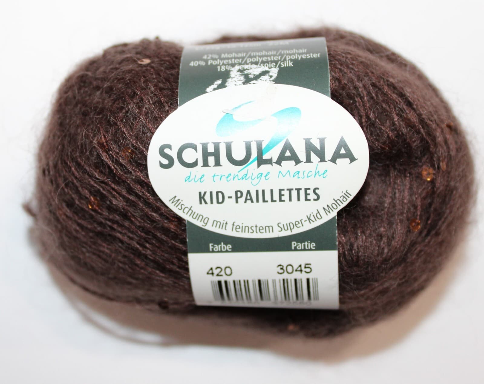 SALE Schulana Kid-Paillettes 42% Mohair 40% Polyester 18% Silk 25gr, 125m Brown