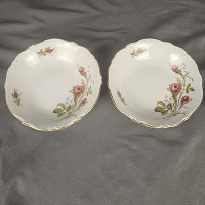 Briar Rose 5" Fruit Bowls Eschenbach Barvaria Germany Set of 2 Dessert