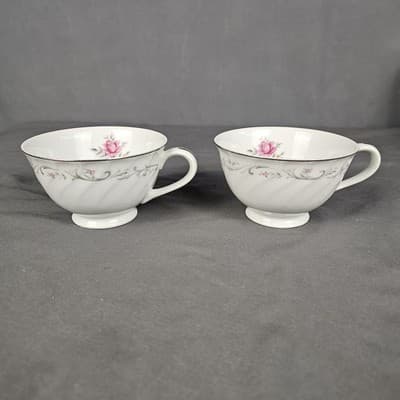 Royal Swirl by Fine China Of Japan Footed Cup Set Of 2 Tea Coffee