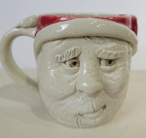 Santa Handmade Mug Face Christmas Coffee Tea Large Pottery