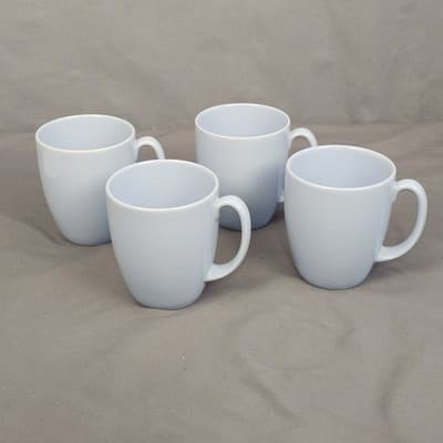Corelle Stoneware Periwinkle Blue Coffee Mugs Set of 4 Tea Cups