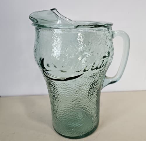 Vintage Look Coca-Cola U.S.A. green pebble-glass pitcher Coke 64 OZ