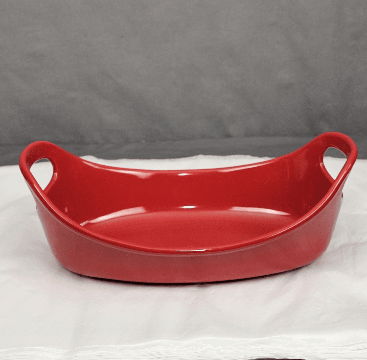Rachael Ray Red Stoneware Oval Baker 1.25 Quart Casserole Dish
