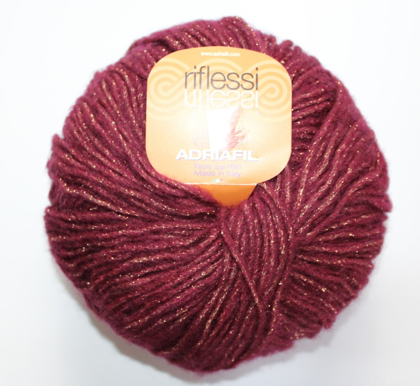 SALE Adriafil Riflessi Yarn Col 47 Burgundy Gold 35% Wool 31% Acrylic 150m 50gr