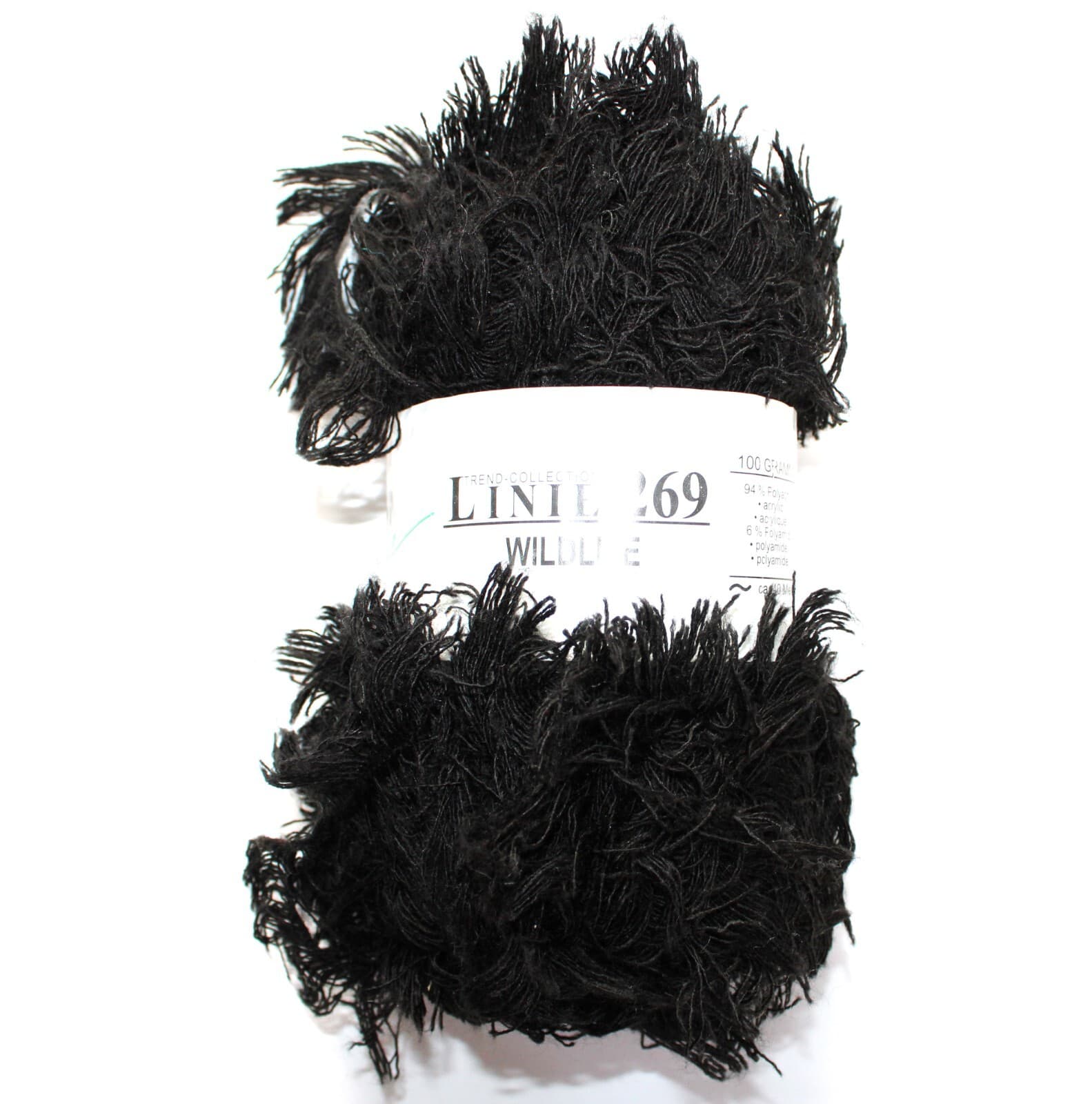 Linie 269 Wildlife Online Yarn Col 010 Black 94% Acrylic 6% Nylon 100gr 40m