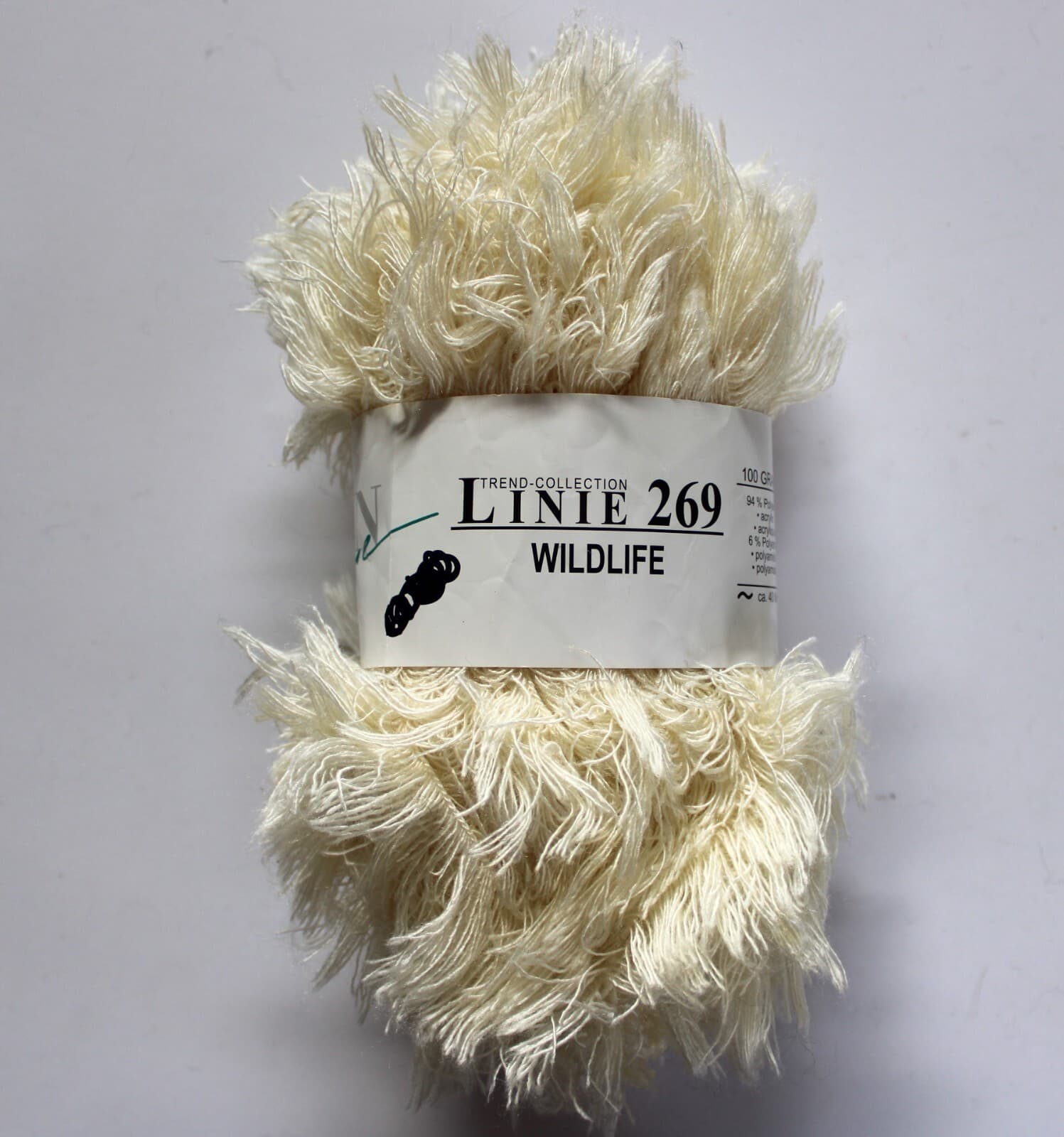 Linie 269 Wildlife Online Yarn Col 023 Cream 94% Acrylic 6% Nylon 100gr 40m