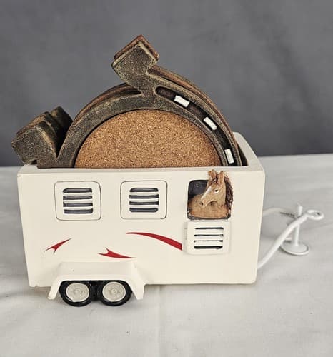 Horse Trailer Drink Coasters Happy Trails 4 Horse Shoe Drink Coasters 5 Pieces