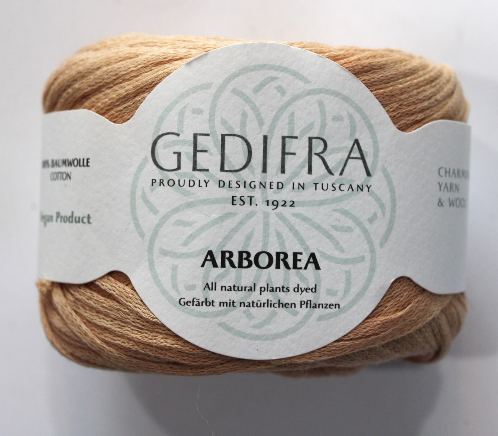 SALE Gedifra Arborea Yarn 100% Cotton Col 02203 Taupe 50g, 140m Vegan
