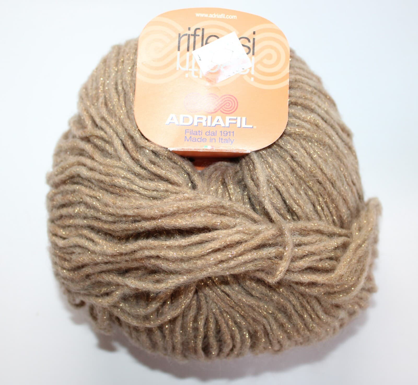 SALE Adriafil Riflessi Yarn Col 49 Beige w Gold 35% Wool 31% Acrylic 150m 50gr