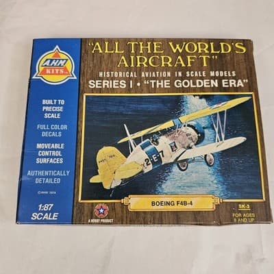 A.H.M #SK-3 Model kit Boeing F4B-4 Box opened 1/87 Kit Factory Sealed Series 1
