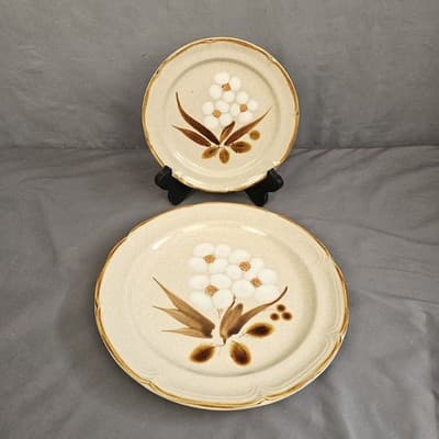 The Classics by Hearthside Castlewood Stoneware Dinner Plate & Salad Plate Vtg