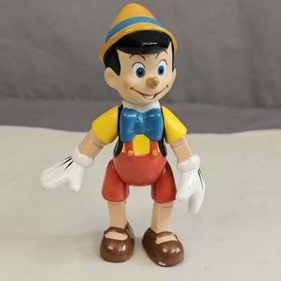 Disney Vintage Pinocchio Articulated Figure Movable 6” PVC Plastic Toy
